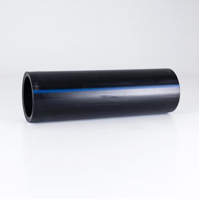 China Factory Corrosion Resistant Chinese Black With Bule Line Large Diameter 10 Inch Plastic HDPE Flexible Waste Drain for sale