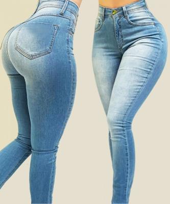 China High Waist Women Breathable Jeans Stretch Denim Pants Private Label Women Skinny Sexy Training Pants for sale