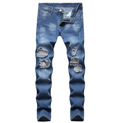 China Breathable Hip Hop Stretch Pants Ripped Mens Denim Destroyed Casual Mens Summer Biker Jeans Pants For Man for sale