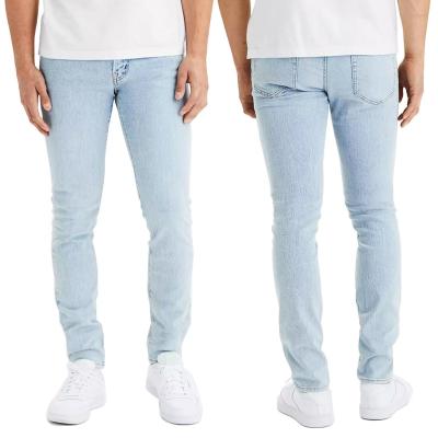 China Wholesale High Quality Breathable Cotton Washed Mens Jeans Slim Stretch Hip Hop Biker Stacked Sweat Men Track Pants Skinny Fit Jeans Men for sale