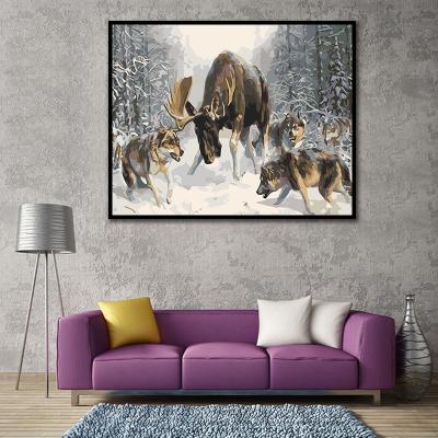 China CLASSIC Modern Home Decor Wall Animals Diy Art Paintings Abstract Oil Handmade Animal Painting By Numbers for sale