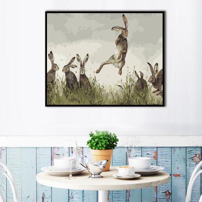 China CLASSIC Modern Home Decor Wall Animals Diy Art Paintings Abstract Oil Handmade Animal Painting By Numbers for sale