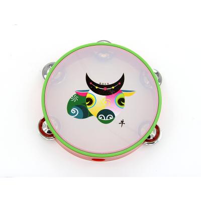 China 12 Zodiac Signs Tambour Basque 18cm Drum Handheld Bell Metal Jingles Percussion Gift Musical Educational Instrument For Church Party KTV for sale