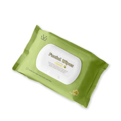 China eco-friendly & Non Allergy Double Dot Facial Cleaning Wet Wipes Side Exfoliating for sale