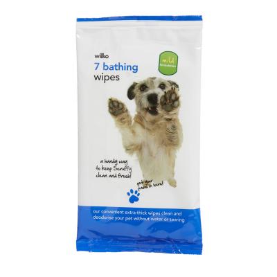 China eco-friendly & non-allergy pet deodorizing biodegradable material pet bathing organic bamboo pet wipes for sale