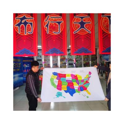 China Hot Selling High Quality Custom Made Eco-friendly Waterproof 3x5 American Flag Foldable Map For Sale for sale