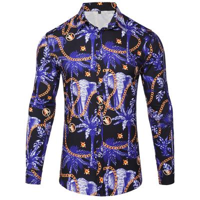 China Custom Logo 2023 Hot Selling Anti-pilling Men's Long Sleeve Shirts OEM Fashion Plus Size Button Up Designer Dress Long Sleeve T-shirt for sale