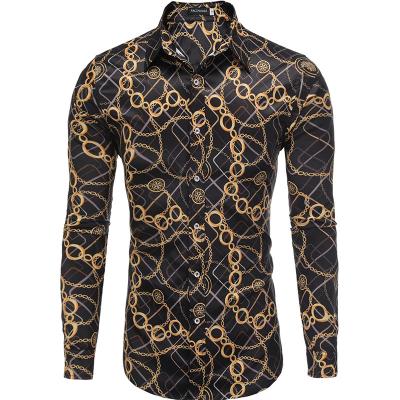 China OEM High Quality Anti-pilling Summer Casual Screen Print Over Sized Wholesale Mens Long Sleeve T-Shirt Custom Button Up Shirt for sale