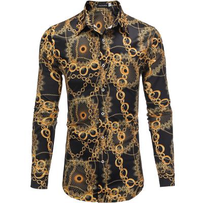 China Promotional Mens Vintage Anti-pilling Sublimation Hawaiian Graphic Custom High Quality High Fashion Clothing Long Sleeve T-Shirt For Men for sale