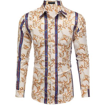 China Hot Selling Anti-pilling Plus Size Custom Sublimation Hawaiian Flower Printed Graphic Mens Long Sleeve Vintage Long Sleeve T-Shirt for sale