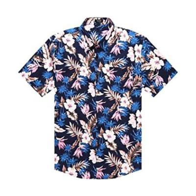 China Anti-pilling Wholesale Custom Sublimation Printed Plus Size Hawaiian Short Sleeve Beach Shirt Man Flower Top T-Shirt for sale