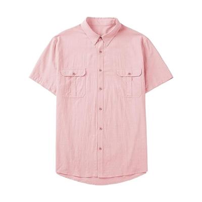 China 2023 High Quality New Product Anti-Shrink OEM Men's Shirts Short Sleeve Single Slim Fit Canvas Button Down Mens Shirts for sale