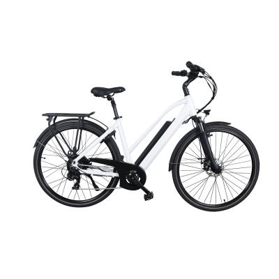 China Aluminum alloy 36V 250W Bafang rear hub motor front fork suspension city ebike electric bicycle for sale