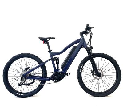 China Aluminum alloy new arrival high performance ebike 500w bafang mid drive motor electric mountain bike with four-bar linkage bicycle for sale