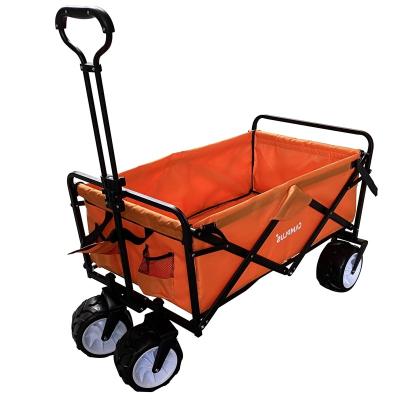 China Durable Outdoor Collapsible Collapsible Garden Beach Cart Service Folding Camping Cart with Wide Wheels for sale