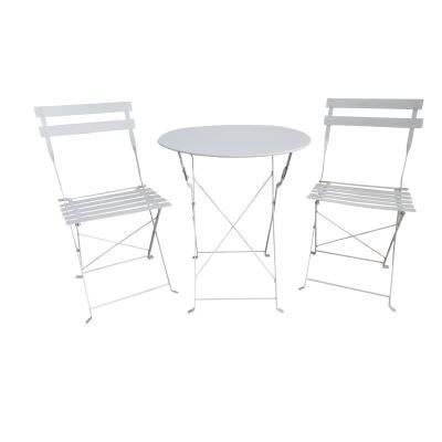 China Modern Hot Sale Garden Furniture Metal Table and Chair Set Iron Outdoor Garden Set Foldable Table and Chair Set for sale