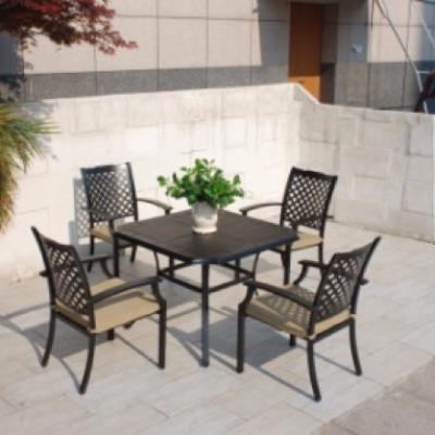 China Garden Set Garden Patio Furniture Set Cast Aluminum Outdoor 220g Polyester for sale