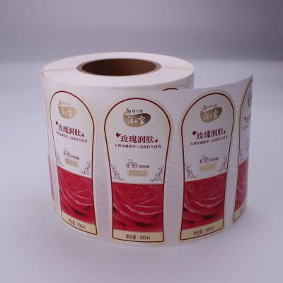 China Waterproof cheap price roll die cut tearproof adhesive sticker label for shampoo bottle packaging for sale