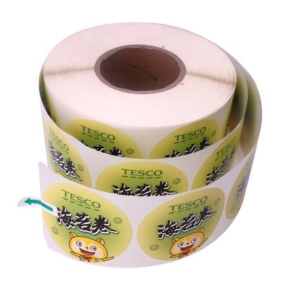 China Waterproof Customized Roll Logo Sticker Label Green Tailoring Label for sale