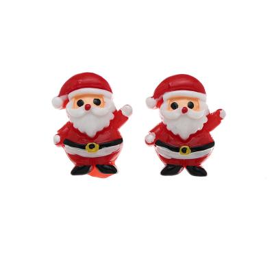 China Lovely Holiday TRENDY Jewelry Cartoon Resin Santa Claus Elk Christmas Tree Stud Earrings for sale