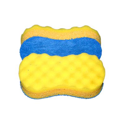 China And super compound three-layer cleaning cloth car wash cleaning sponge formed by 8 soft rubber bands for sale