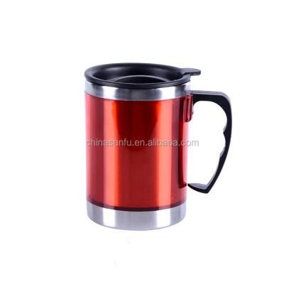 China Sustainable 100% Food Grade Stainless Steel Insert Paper Travel Cups With Handle for sale