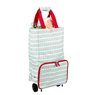 China Waterproof Wholesale Folding Shopping Trolley Trolley With Bags Lightness Shopping Trolley Bags With Two Wheels For Shopping for sale