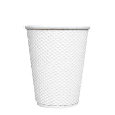 China Biodegradable Customize New Dot Double Wall Ripple Embossed Coffee Mugs For Hot Coffee for sale