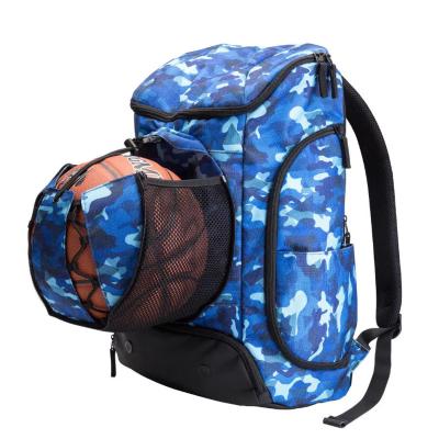 China Waterproof Customize Sport Nylon Backpack With Wet Pocket Shoe Compartment And Basketball Compartment For High School Students for sale