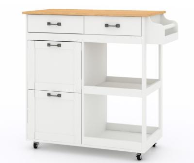 中国 OEM ODM Movable Kitchen Island with Drawers and Lighting 販売のため