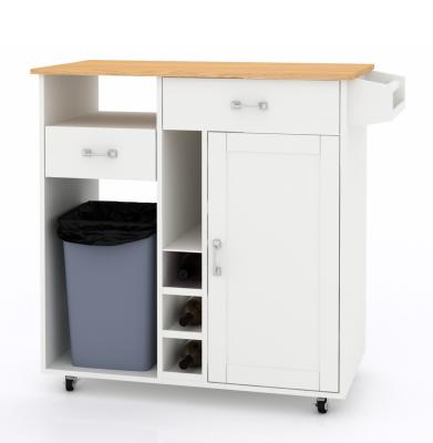 中国 Food Preparation White Kitchen Island With Granite Top Cooking Station Island 販売のため