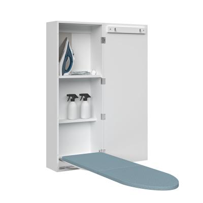 China MDF Wood Wall Mounted Ironing Board Cabinet with Mirror for sale