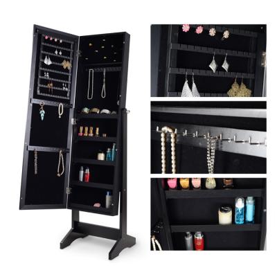 Chine Armoire debout 146cm libre noir de bijoux de miroir intégral de forces de défense principale à vendre