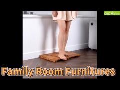 Teak Family Room Furnitures Bathroom Mat Non Slip Wooden Color