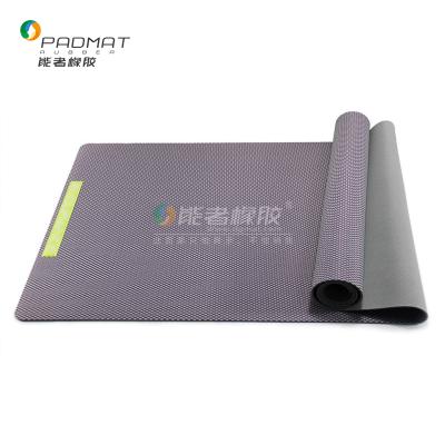 China OEM Sewn Fabric Tag Fitness Yoga Mat Natural Rubber Non-Slip Non-Slip Yoga Mat for sale