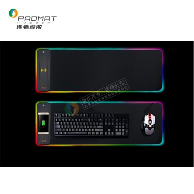 China Large HEATED Oversized Glowing Led Extended Mousepad RGB Mouse Pad With Wireless Charger for sale