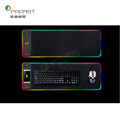 China With Wrist Rest RGB Soft Mouse Pad With Wireless Charger OEM Customized Design for sale