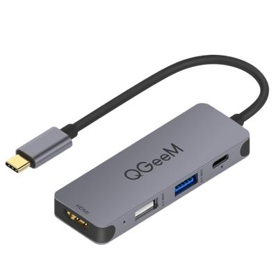 China Best Selling Mini USB C Dock Usb C To Hdmi 4k PD Usb3.0 In 1 Hub Usb C To Hdmi PD 3 USb3.0&2.0 In 1 Converter for sale