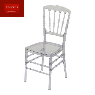 China Adjustable (height) Banquet Wedding Event Party Plastic Transparent Stackable Acrylic Crystal  Resin Hotel Chiavari Chair Removable bamboo chair for sale