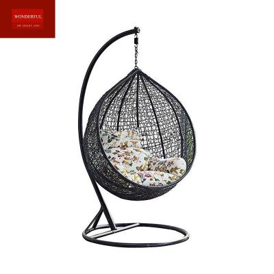 China Leisure Styles All weather outdoor balcony furniture rattan swing hanging chair for sale