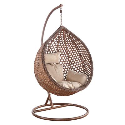 China Leisure Styles Good design outdoor  PE rattan hanging chair double seats swing chair for sale