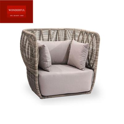 China Modern Durable High Quality Single Seater Rattan Garden Furniture Outdoor Sofa for sale