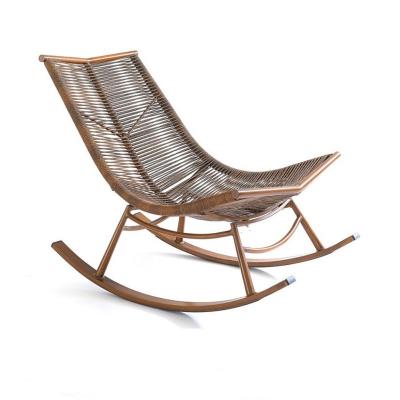 China The shaking Modern design PE rattan aluminum alloy Rocking chair for high quality leisure outdoor rocking chair Garden WaterCushion for sale