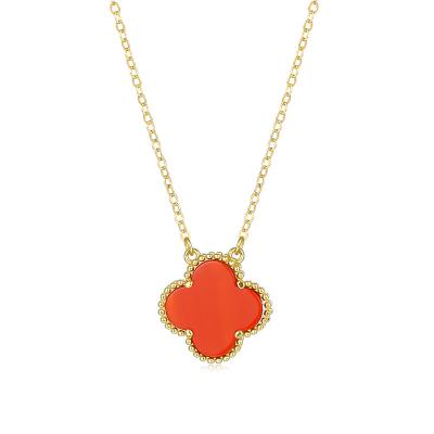 China Europe and America Four Leaf Clover Necklace 925 18K Sterling Silver Rose Gold Clavicle Chain for sale