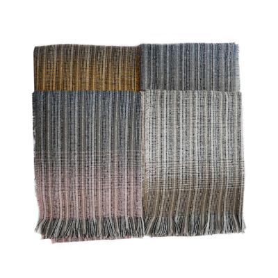 China Keeping Directly Constructed Of New Fashionable Female Warm Fine Warm Scarf Striped Shawl With Tassels for sale