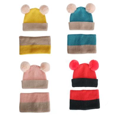 China Custom Square Fashion Hot New Style Winter Scarf Hat Sets Women Knitted Sets Baby Set for sale