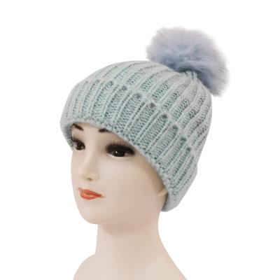 China CUSTOMER REVIEWS (0)‎ Kids Warm Autumn Winter Spring COMMON Fashionable Customized Unisex Acrylic Knit Hat/Beanie With Faux Fur Ponpom for sale