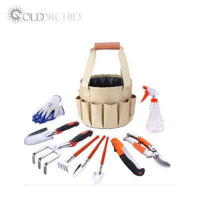 China High Quality Outdoor Garden Furniture 10 Piece Garden Tool Kit With Bag for sale