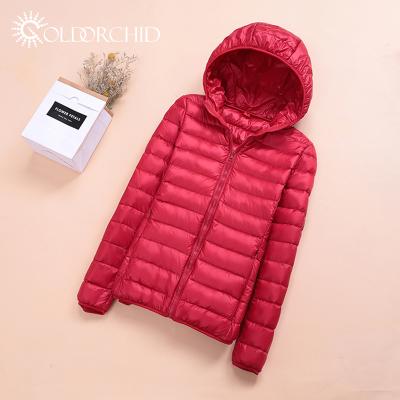 China Hot Selling Waterproof Women's Packable Ultra Light Stripper Down Jacket for sale