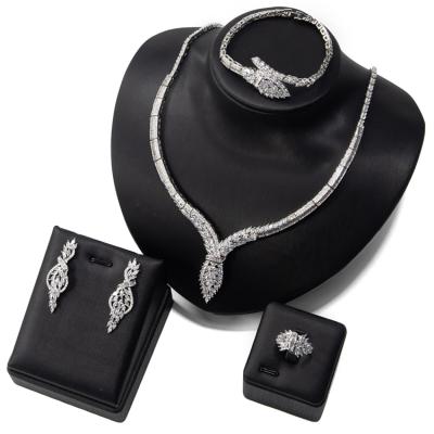 China Juwerly CLASSIC Platinum Bridal Wedding Jewelry Set for sale